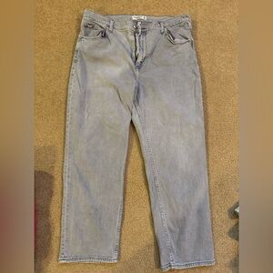 Abercrombie & Fitch Women’s Light Gray Relaxed Jeans curve love  size 18